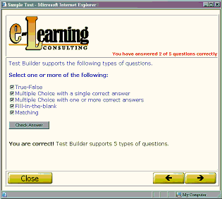 SCORM Test Builder Screenshot